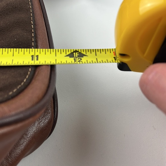 KGB Brown Vegan should bag with patchwork detail - Picture 7 of 10